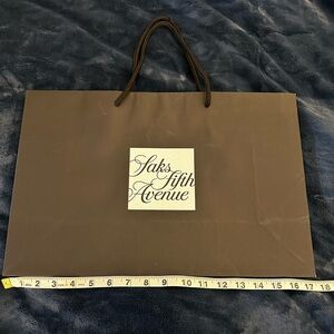 Saks 5th Avenue Black paper shopping bag ￼